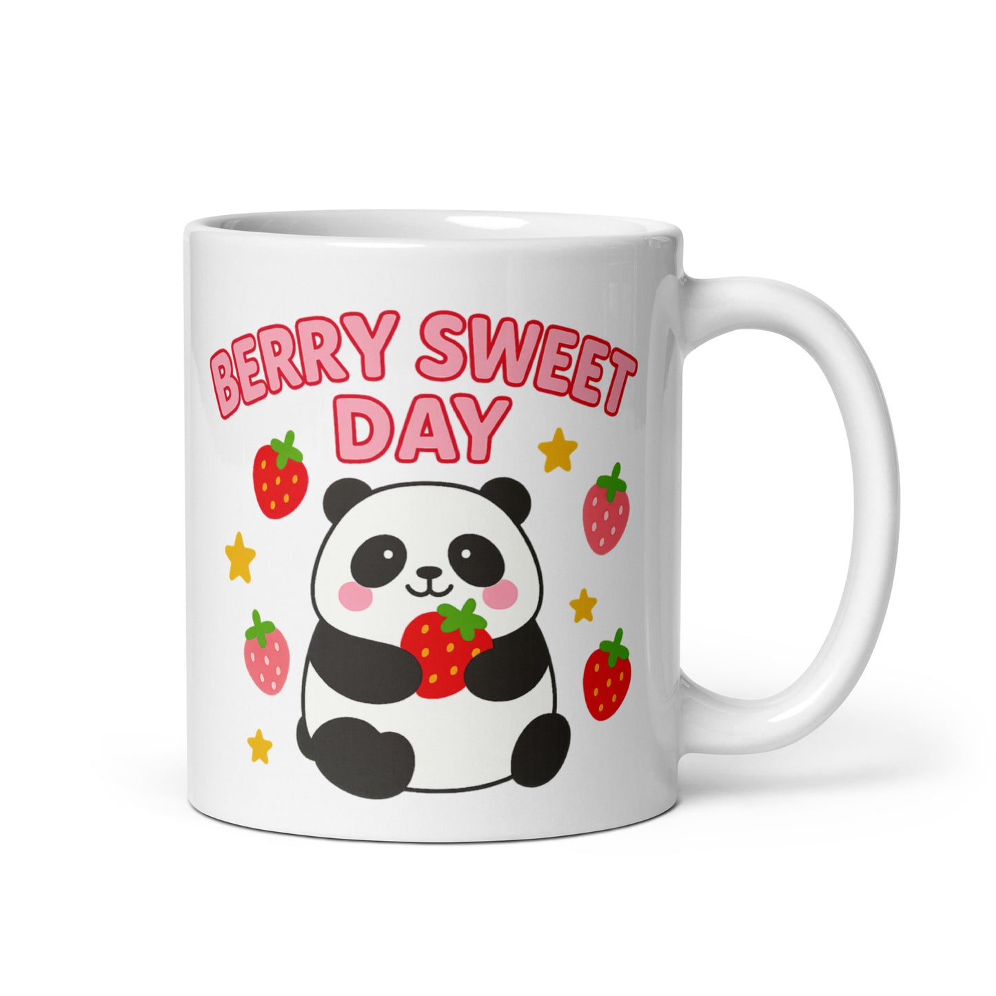 "Berry Sweet Morning" Strawberry Coffee Mug – 11oz Cute Ceramic Mug for Fruit Lovers