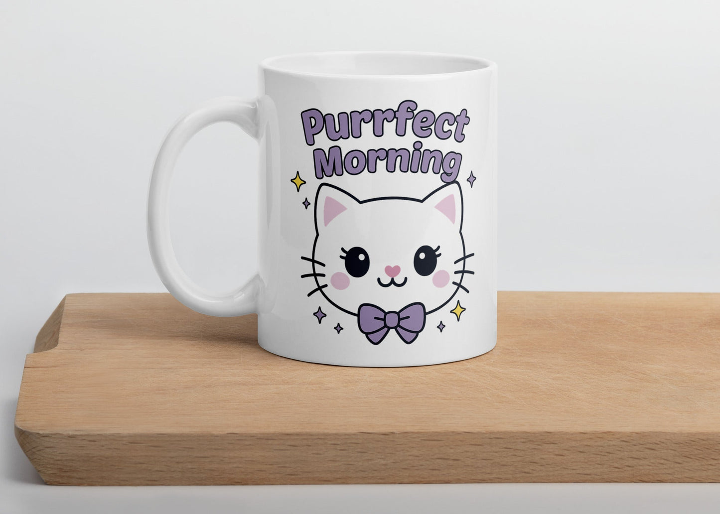 Purrfect Morning 11oz Cat Mug | Cute Coffee Mug Gift for Cat Mom & Cat Lovers
