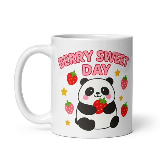 "Berry Sweet Morning" Strawberry Coffee Mug – 11oz Cute Ceramic Mug for Fruit Lovers